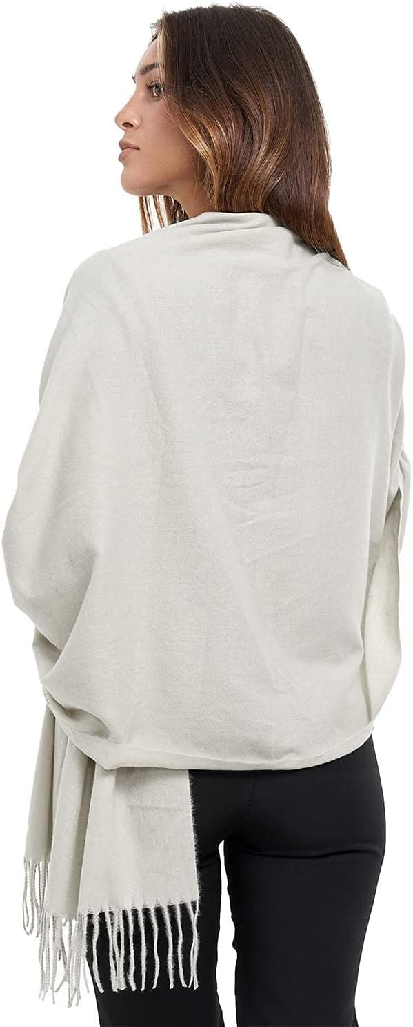 halsduk mysig, varm och vacker damponcho enfärgad halsduk oversized sjal (Grå) Grey