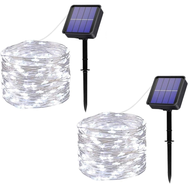Varmt vita solcellslampor för utomhus, [2-pack]