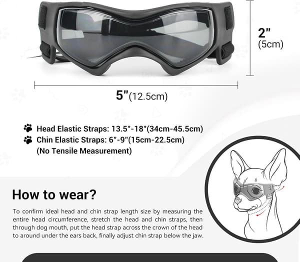 Hunde Solbriller Medium Ras UV Beskyttelse Pug Hundebriller for Sm