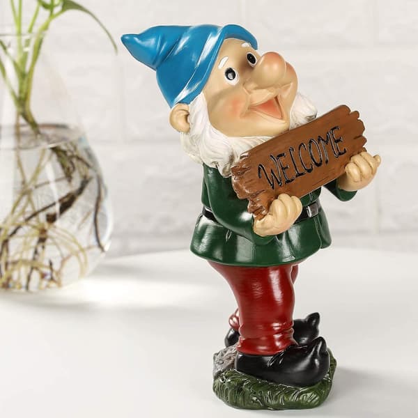 Morsom Hagegnom Statue Figurer Utendørs Velkomstgnom Statue