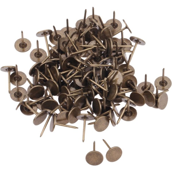 100 stk Polstringssøm Tommelspiker Vintage Stil Flat Head Iro,ZQKLA