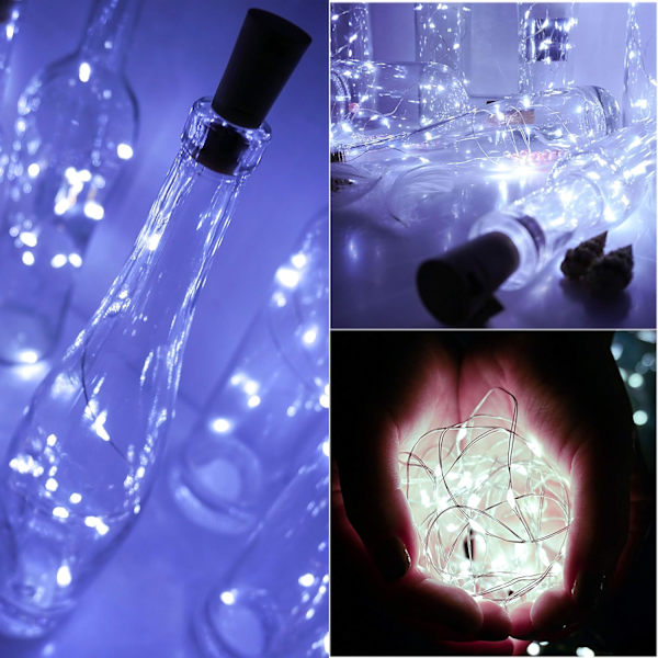 Flaskljus 12-pack 20 LED-korklampor för vinflaskor B,ZQKLA