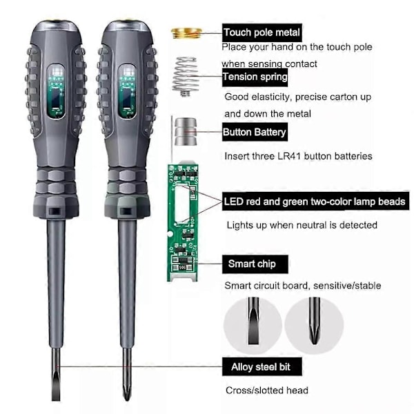 2-in-1 Korkean Vääntömomentin Vahva Magneettinen Ruuvimeisseli Sähköntunnistin Common screwdriver