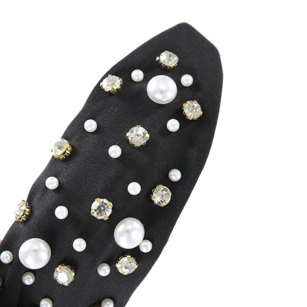 Perleknutet Hodebånd for Kvinner, Glitrende Rhinestone Juvelbesatt Hodebånd