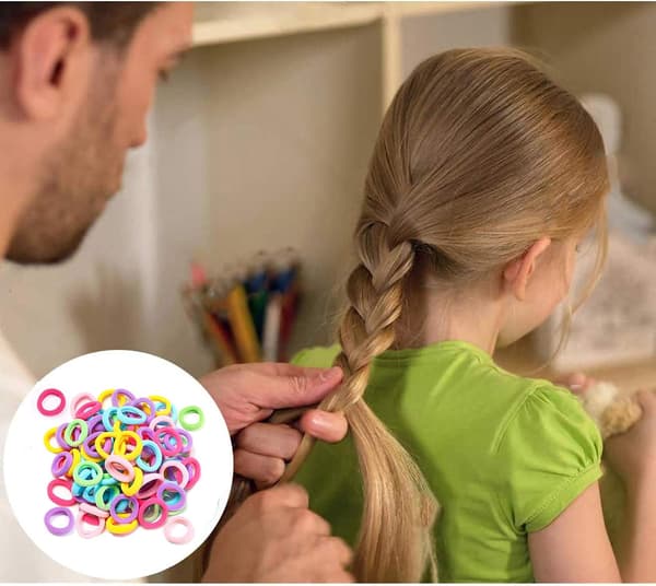 100 stycken elastiska hårband, Mini färgglada mjuka hästsvansar, ZQKLA