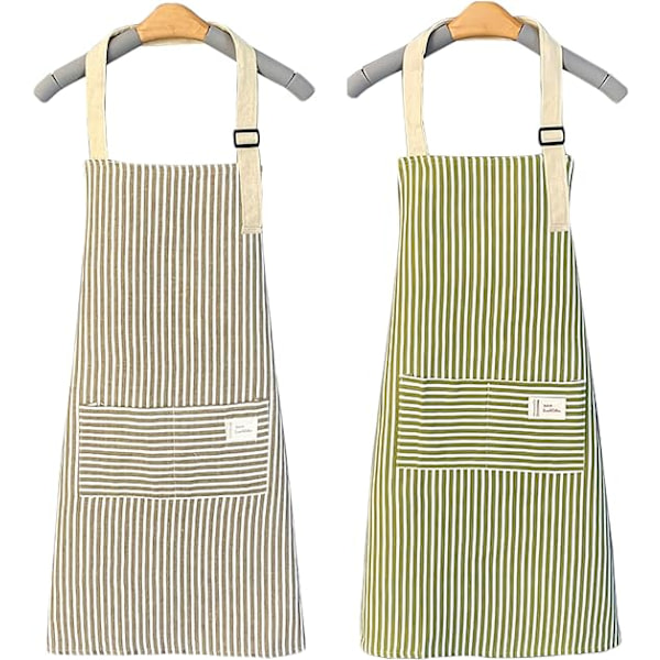 2 stycken köksförkläden, 72cmx68cm Justerbart hushållsförkläde, ZQKLA