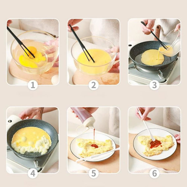 2 stk Plast Egg Whisk Mini Multifunksjonell Eggpisker Kjøkken Utstyr