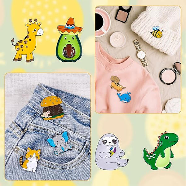 10 Stycken Söta Djur Pins för Barn Emalj Pins Ryggsäck Jac, ZQKLA