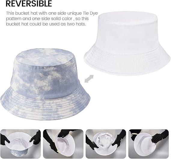 Tie Dye Bucket Hat Dam Reversibel Utomhus Strand Solhatt, Lätt