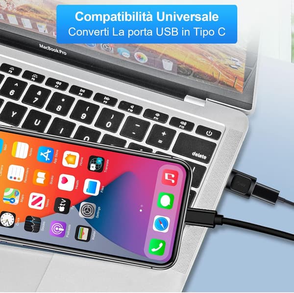 USB-C Hona till USB Han Adapter, Typ C Laddkabelkontakt
