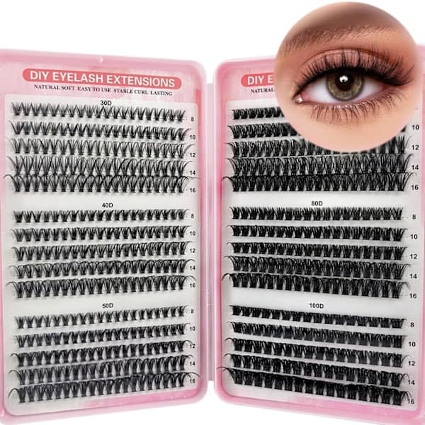 Individual Eyelashes Cluster Lashes Kit Eyelashes Fluffy Russian Eyelash Extensions Curly Long-lasting Eyes,AB