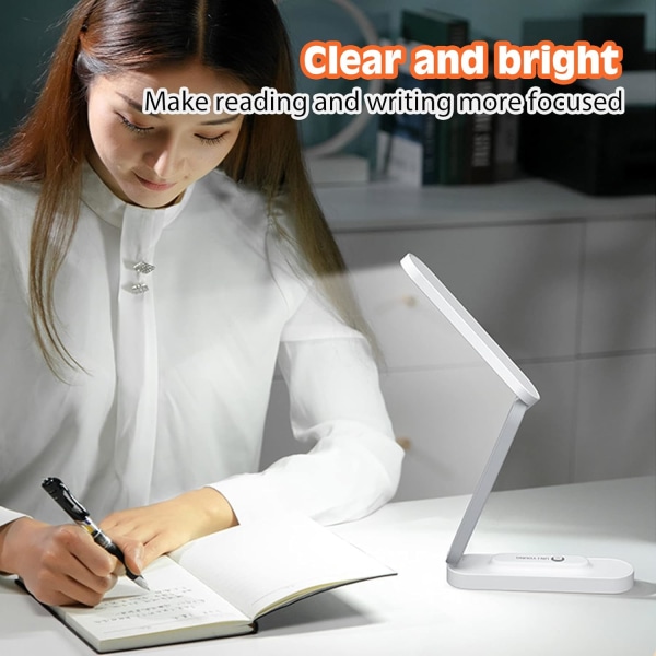 Vikbar trådlös LED-bordslampa Bärbar skrivbordslampa med dimbar