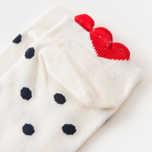 5 par ankelsokker til kvinder, bomuld Cute Love Heart Stripe, ZQKLA