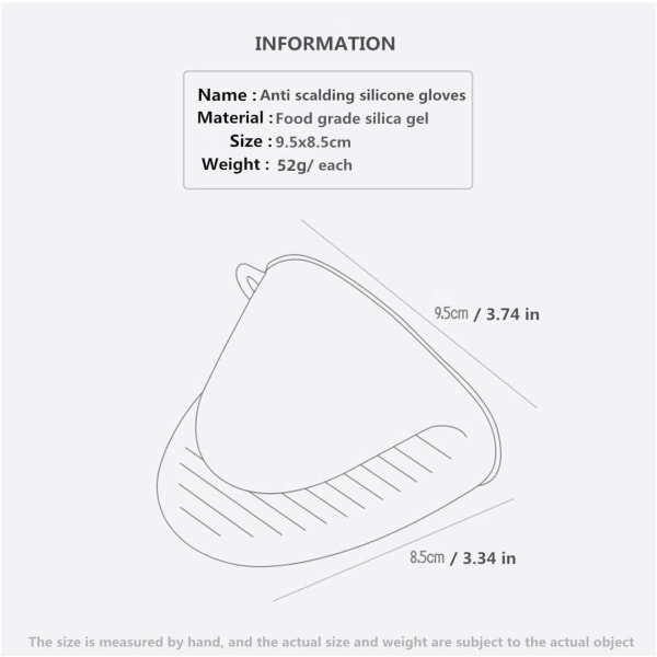 Tykke Silikon Ovn Handsker Varmebestandige til Madlavning, Bagning, ZQKLA
