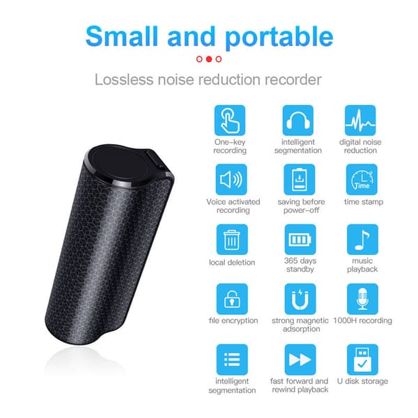 Smart støydempende HD fjernkontrollopptaker (16 GB)