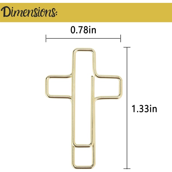 Kryds Papirklips, 40-pak (Guld og Rosenguld Farve), Bibel Papir