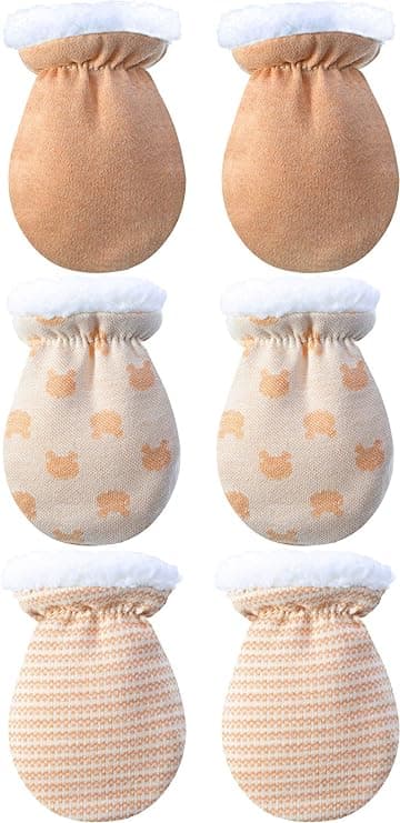 3 Par Varme Bomulds Baby Vanter Handsker Vinter Vanter til B,ZQKLA