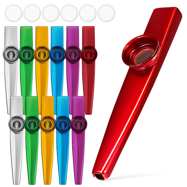12 stk Kazooer Kazoo Instrument Metall Kazooer For Voksne Begynner Kazooer Ytelse Kazoo For Barn