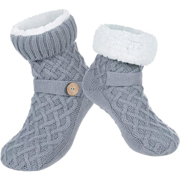 Vinter Dams Warm Fluffy Fleece Foder Slipper Socks, Soft ,ZQKLA