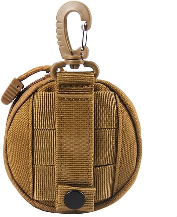 (Ruskea) Tactical Belt Bag, Molle Tactical Pouch, Pyöreä Mini C, ZQKLA