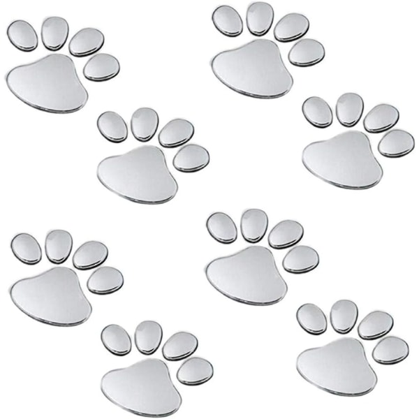 4 par Bear Dog Paw Animal 3D Footprint Bil-klistremerker for Ca,ZQKLA