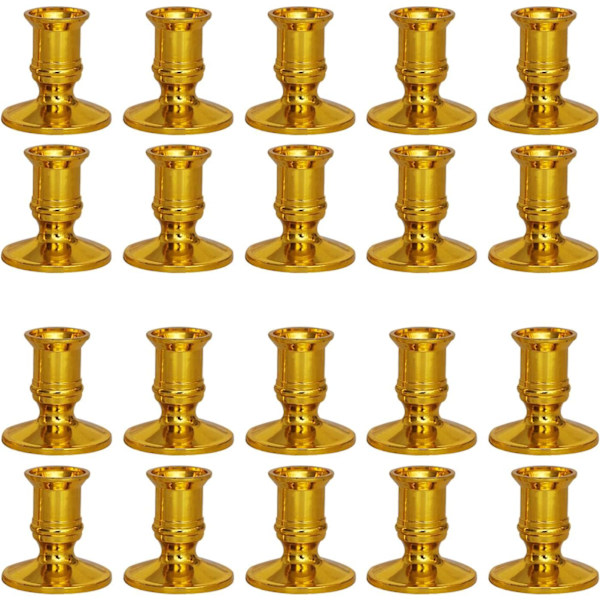20 stk. Koniske Lysestaker Gull Pillar Lysestaker for Bord Midtstykke Moderne Lysestaker