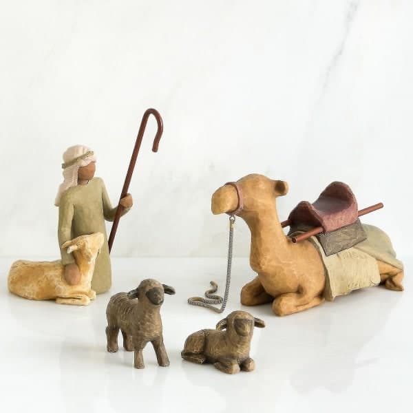 Willow Tree Håndmalede Skulpturer Figurer Julekrybbe Hyrde, su