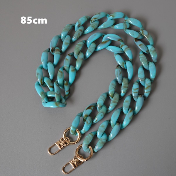 Blå - 1 styck, 2,5 cm bred, 85 cm lång, akrylkedja för kvinnor