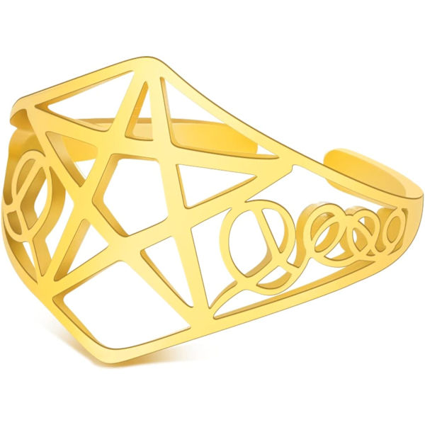 Pentagram Ring Pentacle Ringer Pentagram Stjerne Amulett Justerbar, ZQKLA