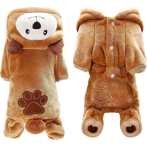 Hundkläder Höst och Vinter Nya Teddy Panda Kattkläder Medium Small Dog Flanell Tjock Stil-L