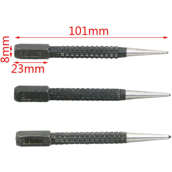 3-pack automatisk centerpunch, spikslagare, centerpunch-set