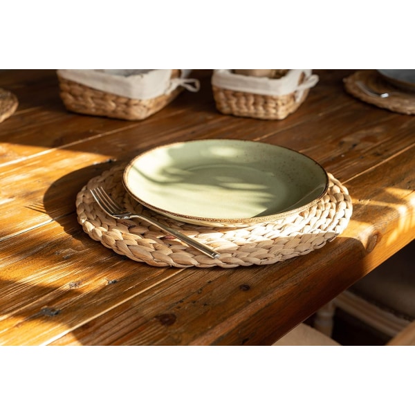 Seagrass bordstablett (flätad vattenhyacint) - 35 cm - Tvättbar, ZQKLA