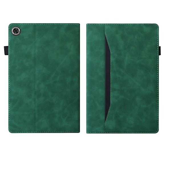 Skinnfodral med skarvning för Samsung Galaxy Tab A9+ Green