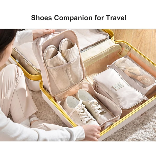 Skoposer (Beige) til Rejser, Rummer 3 Par Sko Travel B,ZQKLA