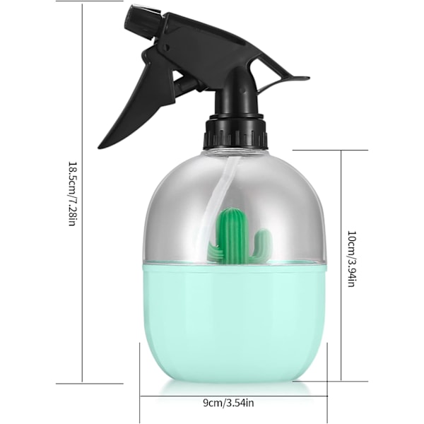 2 kpl 500 ml tyhjiä suihkepulloja säädettävällä suihkupäällä, ZQKLA