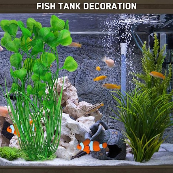 Akvariedekorationsplanter, 5 stk. Kunstige akvarieplanter 15\"