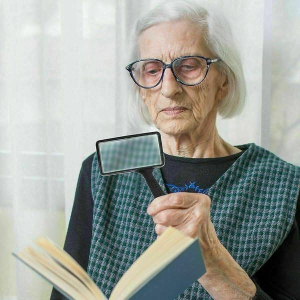 Handhållen rektangulär 3x förstoringsglas Lupp för läsning Smycken