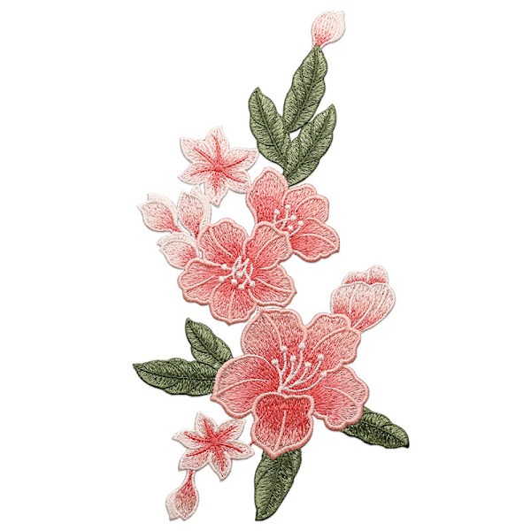 Påsy blomsterlapper med liljer, broderede blomsterapplikationer til, ZQKLA