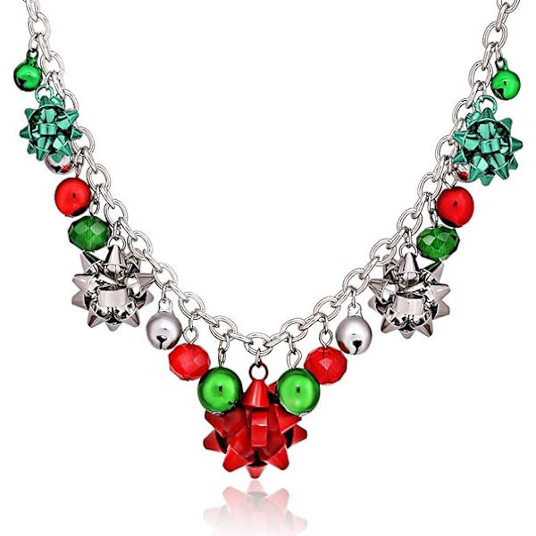 Julhalsband med Jingle Bells, Söt Rosettberlock, ZQKLA