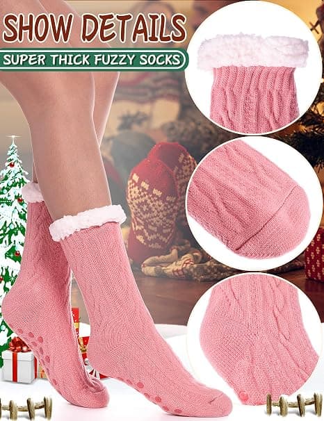 Dames Slippers Fluffy Sokker Fuzzy Cosy Cabin Varme Vinter Bløde, ZQKLA