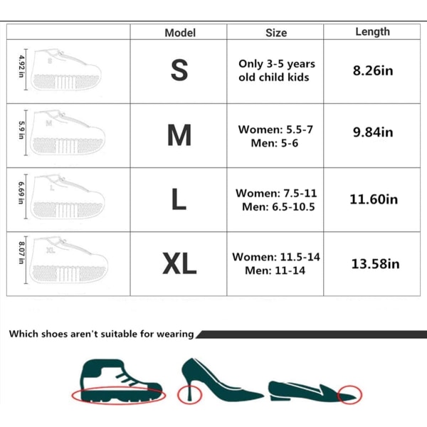 Vattentäta skoöverdrag, återanvändbar hopfällbar halkfri regnsko, ZQKLA