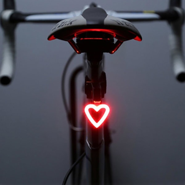 Hjerteformet cykelbaglygte, vandtæt Ultra Bright Bike T, ZQKLA