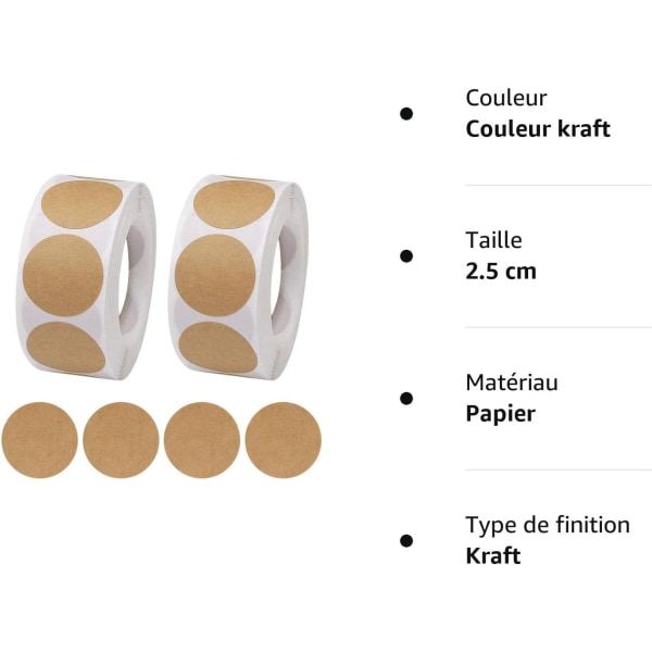 Runde selvklebende etiketter, 2,5 cm/1" selvklebende kraftfryser, ZQKLA