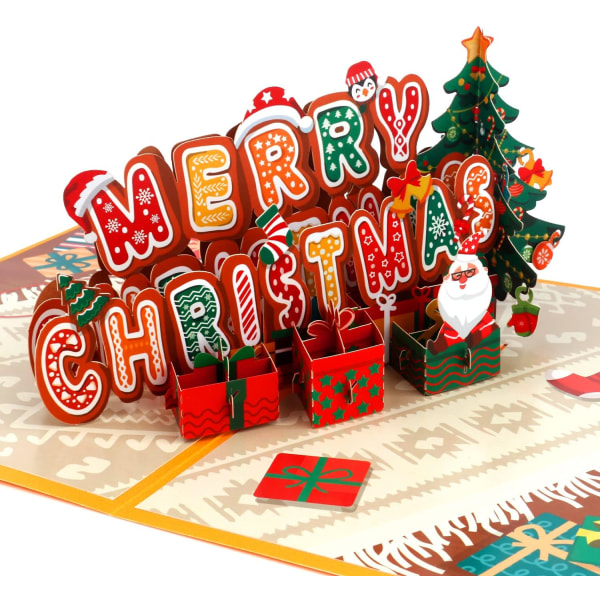 Pop Up -joulukortit 3D Hyvää joulua onnittelukortit 2021 Hol