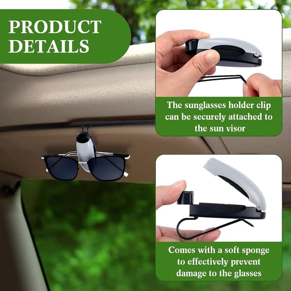 Solbrilleholder Clip 2 stk. Solbriller Visir Clips Auto Sungl