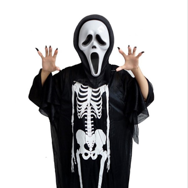 2-pack Skelett-spökkläder Maskeradkostymer Halloween, barn