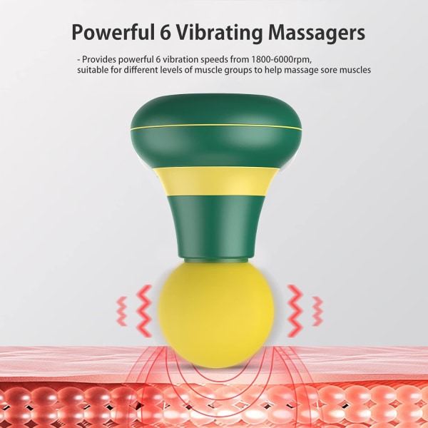 Kraftfull handhållen massagestav (vit) med 6 magic vibrationer, ZQKLA