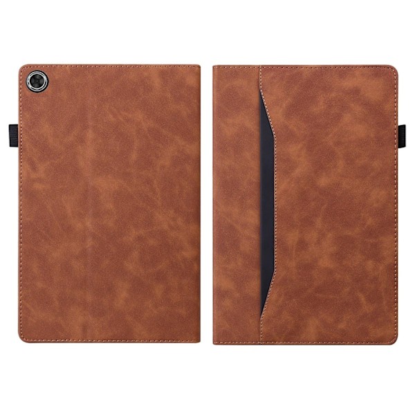 Skinnfodral med skarvning för Samsung Galaxy Tab A9+ Brown