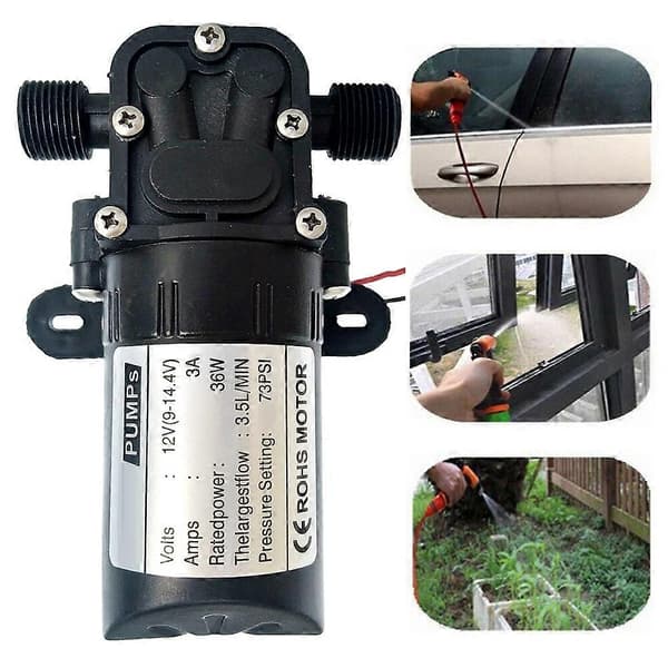 12V 36W DC Elektrisk Mini Högtrycks Membranpump Vattenspruta för Jordbruk JIKAIX C