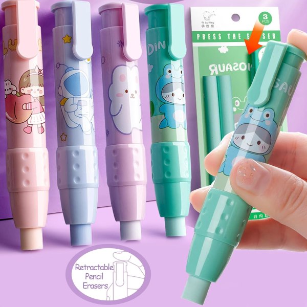 4st söta suddgummi för barn indragbara penna suddgummi för Pe, ZQKLA